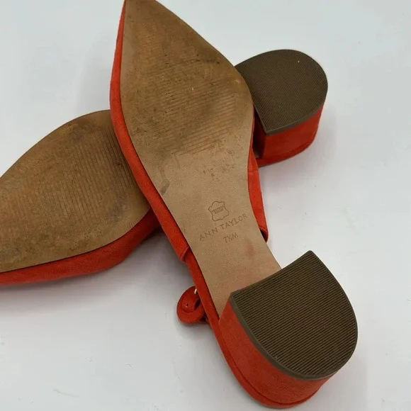 Ann Taylor Sling Backs with chunky heel size 7.5 orange in color - Picture 8 of 8